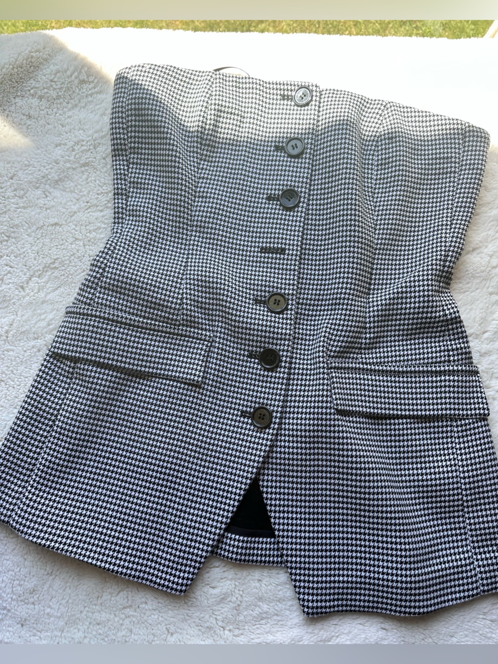 FAVORITE DAUGHTER Phoebe Houndstooth Bustier Top 🐼